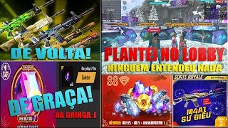 Evento de Login,Incubadora de Volta,Fragmentos do Cubo Mágico,Plantei Caixa de Som no Lobby do BR