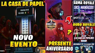 EVENTO DA SERIE LA CASA DE PAPEL, PREMIAÇÃO DO 3º ANIVERSÁRIO DO FREE FIRE, DUNK MASTER POR OURO!