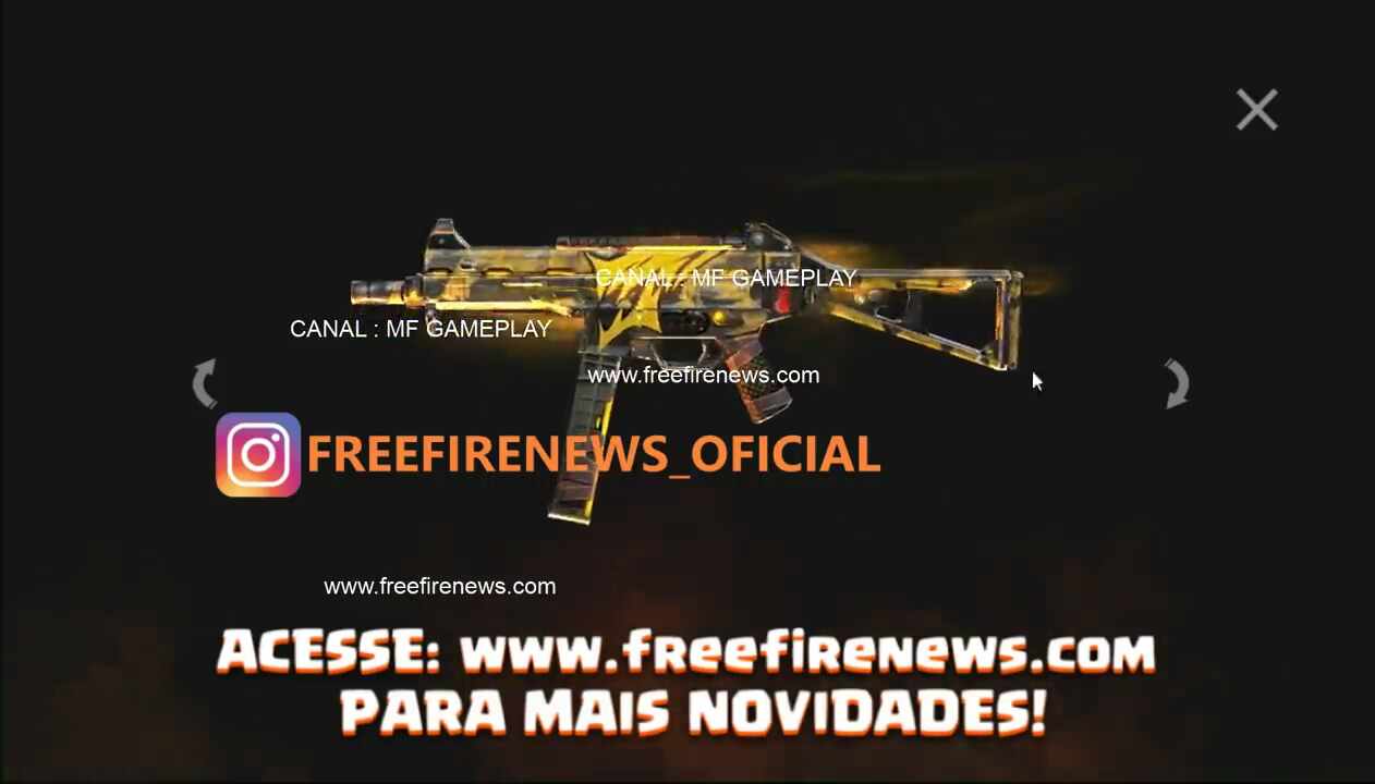 Hoje! Skin da UMP Cataclismo grátis no Free Fire