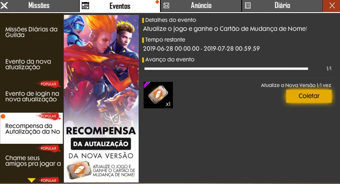 Cartão para troca de nick Free Fire: como conseguir grátis neste domingo  (9)