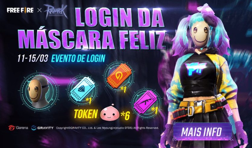 Recarga Free Fire: ganhe Máscara Sem Sorrisinho ao comprar