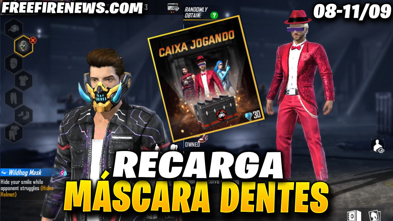 Free Fire: evento de recarga de diamantes traz skin Máscara Dentes