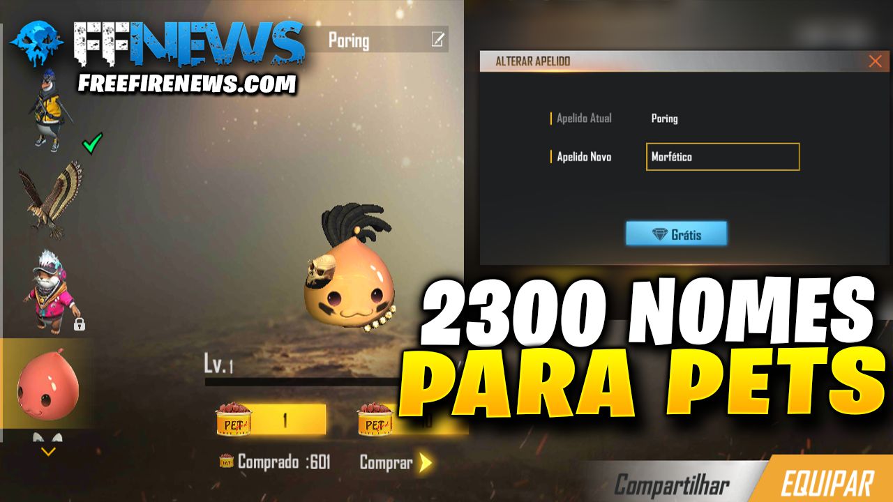 🔥NOMES PARA SEU PET(FREE FIRE)🔥