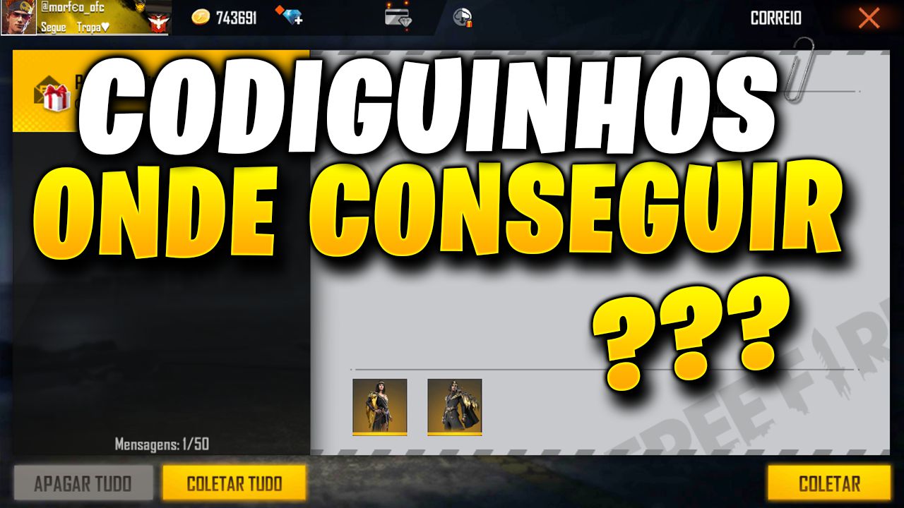 CODIGUINHOS - CÓDIGOS DE RESGATE NO FREE FIRE, COMO CONSEGUIR