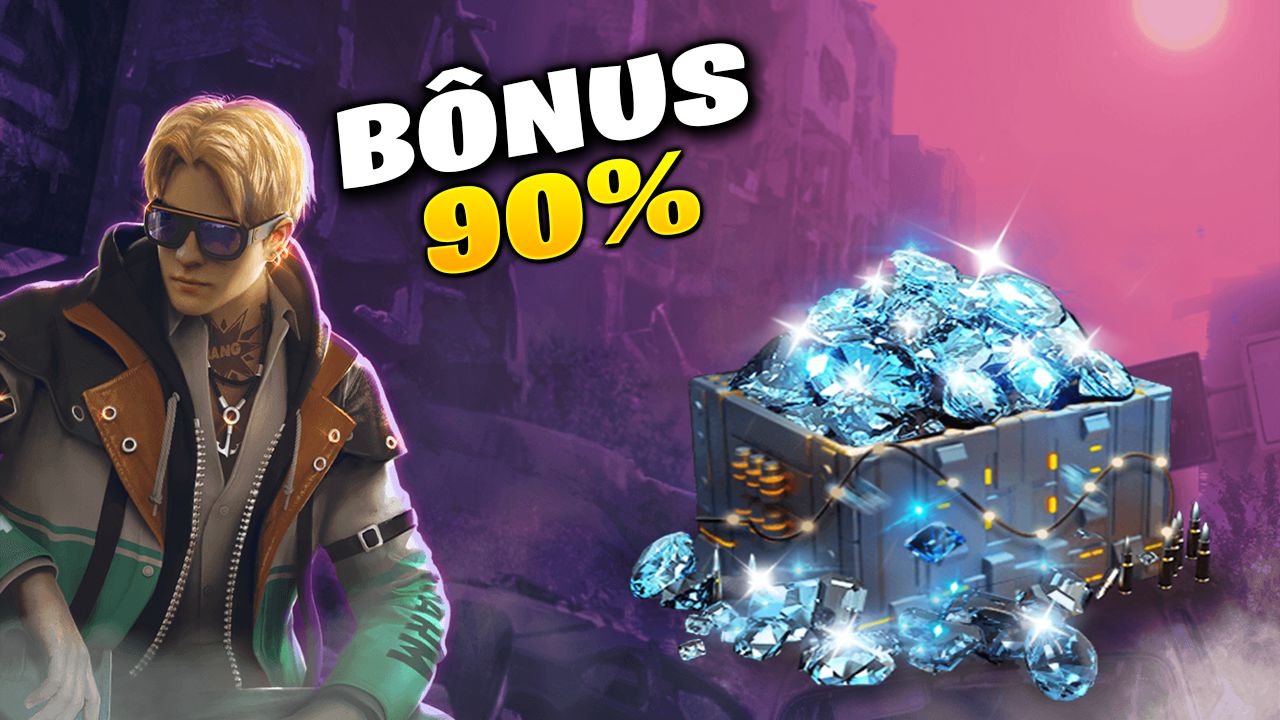 Voltou! Ganhe bônus de 90% em diamantes Free Fire pelo Recarga