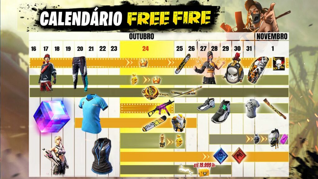 Calendário de Eventos Free Fire FREEFIRENEWS