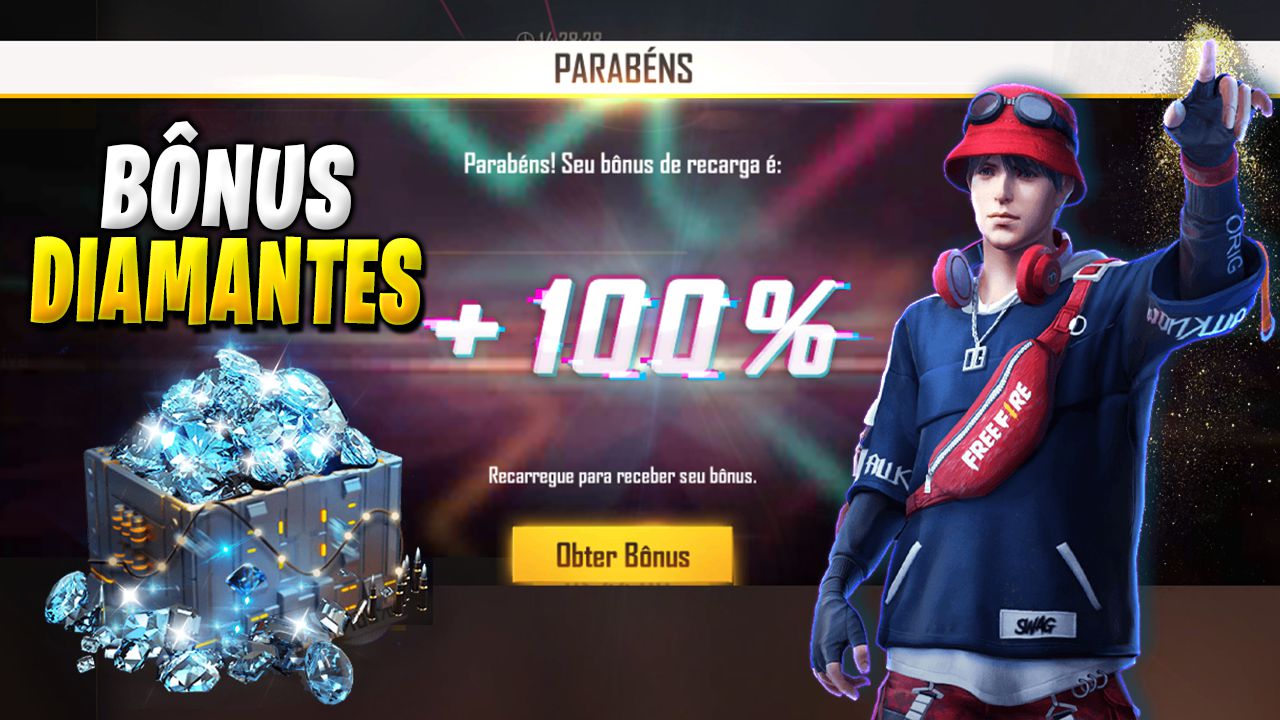 COMO PEGAR 100% NO BÔNUS LUNAR DE RECARGA FREE FIRE 